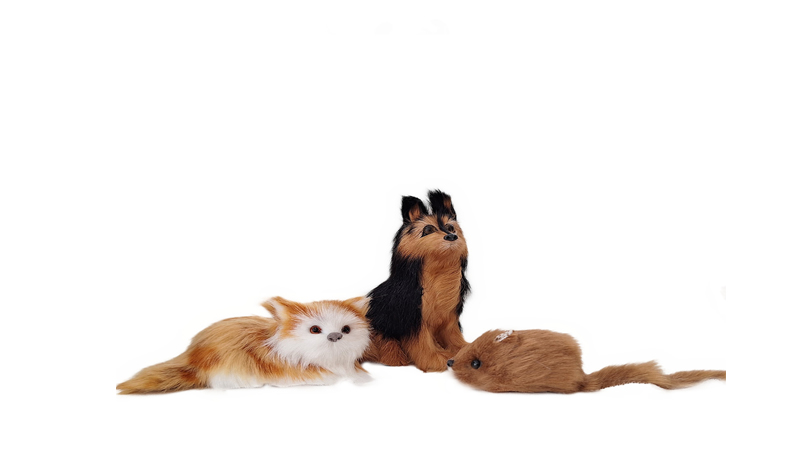 Katze; Hund und Maus Tierminiatur