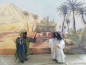 Preview: Hintergrundbild  Wüste mit Palmen - 70 x 100 cm