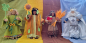Preview: Jahreszeitenfiguren mit Zubehör - Frühling, Sommer, Herbst und König Winter