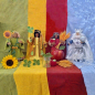 Preview: Jahreszeitenfiguren mit Zubehör - Frühling, Sommer, Herbst und König Winter & Tücher als Geschenk