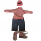 Preview: Pinker Pulli & Jeans & Mütze & Sneakers - für Jugendliche 25cm