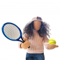 Preview: Tennisschläger mit Ball und Tragetasche
