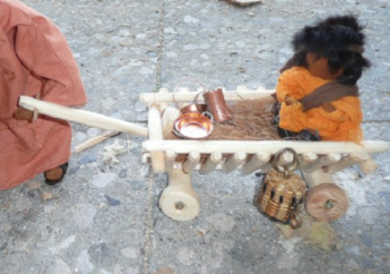 Leiterwagen zu Erzählfiguren Handarbeit