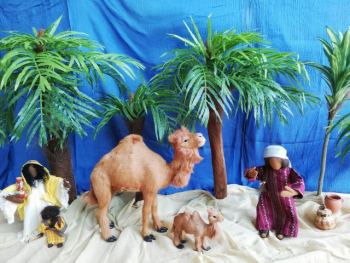 Palme und Kamel für Biblische Erzählfigur, Egli Figur, Bibelfigur, Weihnachtskrippe, Krippenlandschaft