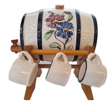 Bierfass mit Gläsern - Miniatur