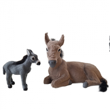 Liegender Esel mit Fohlen - aus Kunstfell