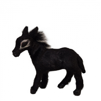 Preview: Esel Neugeborenes - 8cm hoch - Echtfell - zu 10-12cm Krippenfiguren