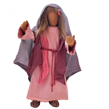 Frau im roséfarbenen Kleid - 48cm hoch