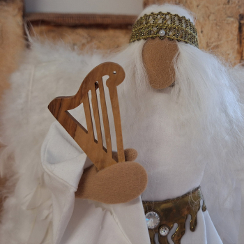 Preview: Kleine Harfe aus Olivenholz