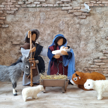 Heilige Familie Weihnachtskrippe, Krippenfiguren, Erzählfiguren Eglifiguren Maria und Josef