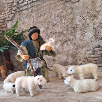 GROSSE Schafherde - mit Hütehund - 10 Tiere - für 30cm Figuren