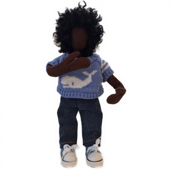 Strickpulli Walfisch & Jeans & Turnschuhe - für Jugendliche 25cm