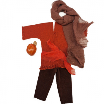 Kleidungsset + Kürbis - jugendlicher Hirte 25cm