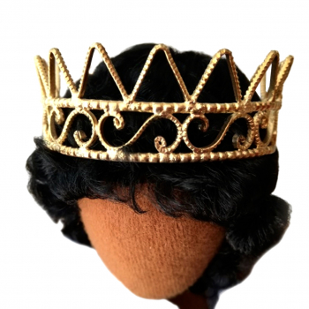 Klassische verspielte Krone - 5,5 cm Durchmesser - kopfumschließend - Gold oder Silber