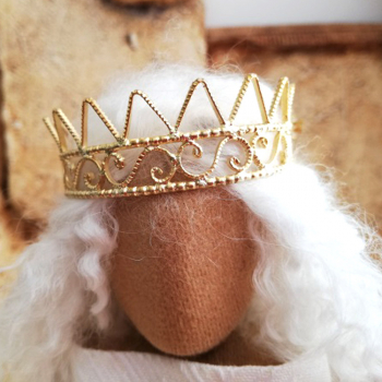 Preview: Klassische verspielte Krone - 5,5 cm Durchmesser - kopfumschließend - Gold oder Silber