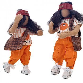 Oranges Outfit für 25 und 28cm Figuren