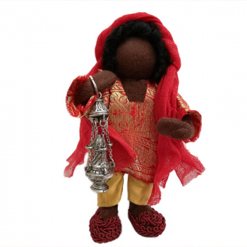 Preview: Mohr, handgemachte Krippenfigur, Handarbeit, Weihrauchgefäß mini,