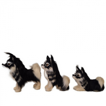 Preview: Schwarz-weißer Hütehund aus Echtfell - 3 Modelle