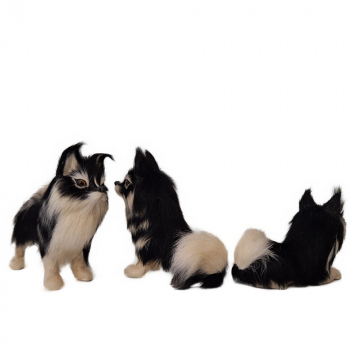 Preview: Schwarz-weißer Hütehund aus Echtfell - 3 Modelle