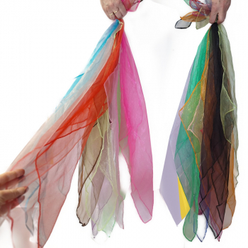 Preview: 10 durchscheinende Tücher aus Polyester - 60x60cm - zum Spielen und Basteln