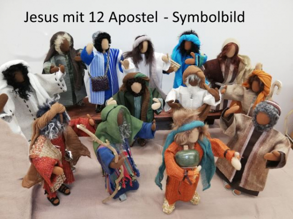 Jesus mit 12 Aposteln Statue