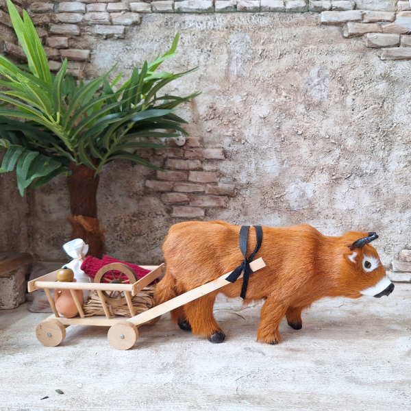 Eselkarren - Ochsenkarren - Handkarren - Helles Holz - mit Beladung