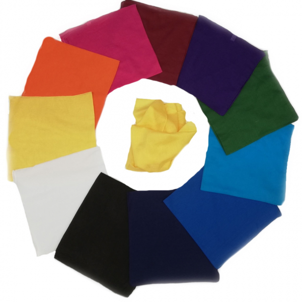 10 Tücher 50x50cm - 100% Baumwolle - zum Spielen und Anziehen