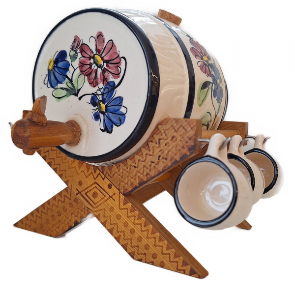 Bierfass mit Gläsern - Miniatur