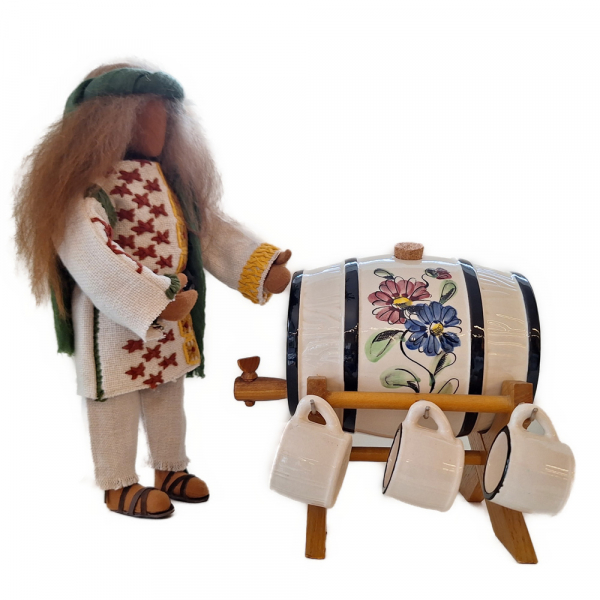 Bierfass mit Gläsern - Miniatur