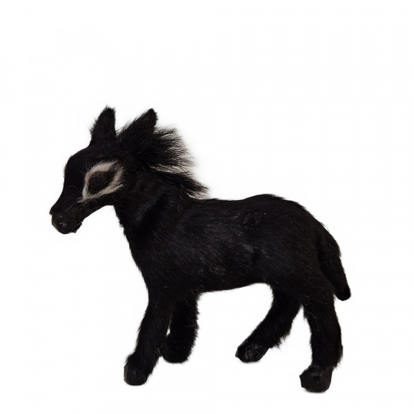 Esel Neugeborenes - 8cm hoch - Echtfell - zu 10-12cm Krippenfiguren