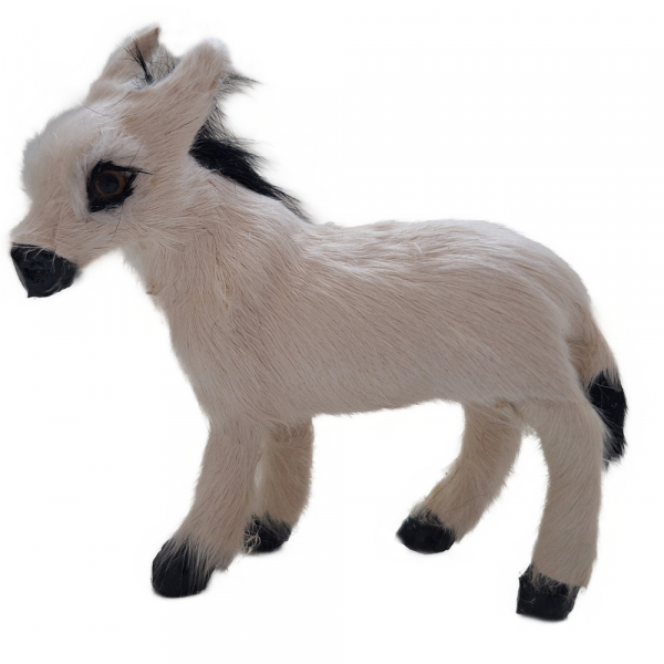 Esel Neugeborenes - 8cm hoch - Echtfell - zu 10-12cm Krippenfiguren