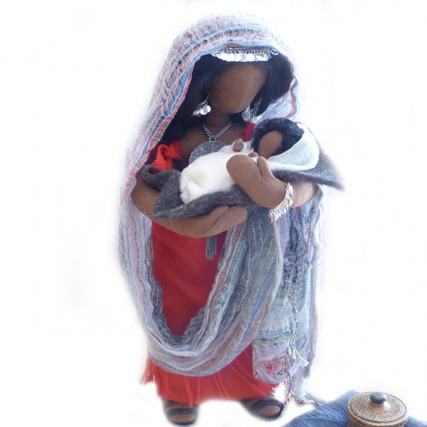 Baby zu Frau 47cm Erzählfigur