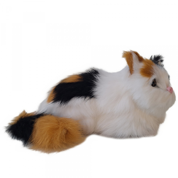 Glückskatze aus Hasenfell 19cm lang