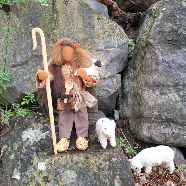 Handgeschnitzter Hirten- oder Josefstab - 2