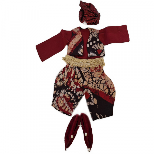 ORIENTALISCHER KÖNIG - Bekleidungsset in grün-violett inkl. Spitzschuhe