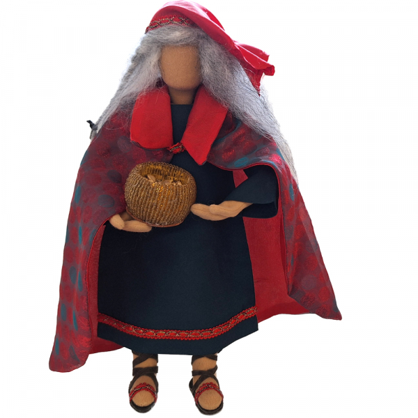 Schillerndes Königsgewand rot-grün inkl. Sandalen und Kopfbedeckung - Modell 1