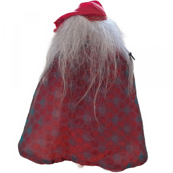 Schillerndes Königsgewand rot-grün inkl. Sandalen und Kopfbedeckung - Modell 1