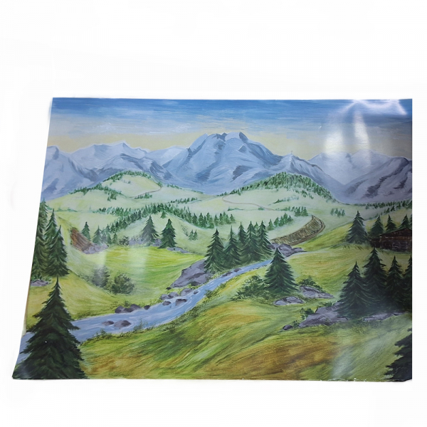 Hintergrundbild Wald und Berge - 70x100cm