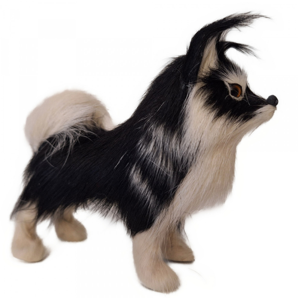 Schwarz-weißer Hütehund aus Echtfell - 3 Modelle