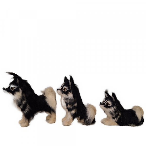 Schwarz-weißer Hütehund aus Echtfell - 3 Modelle