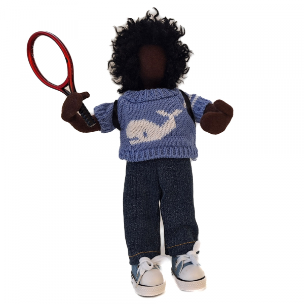 Strickpulli Walfisch & Jeans & Turnschuhe - für Jugendliche 25cm