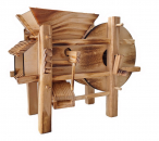 Getreidemühle aus Holz - handgefertigt